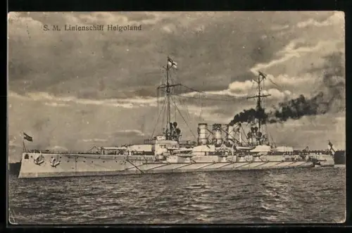 AK S.M. Linienschiff Helgoland unter Dampf, Kriegsschiff