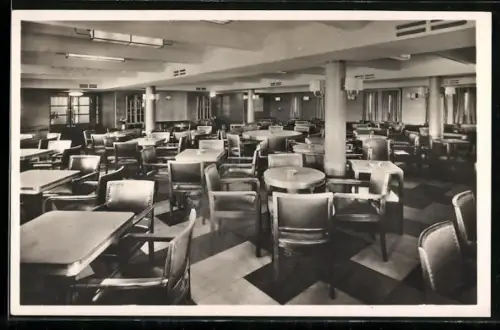 AK Rauchzimmer 3. Kajüte für Touristen im Turbinen-Schnelldampfer Bremen, Passagierschiff