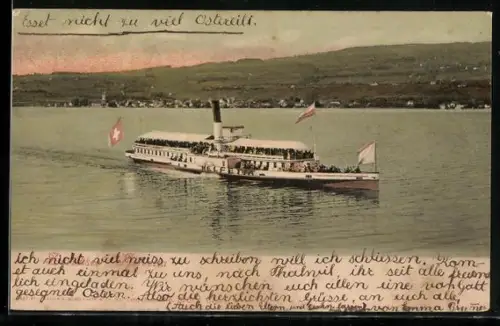 AK Dampfer Helvetia auf dem Zürichsee