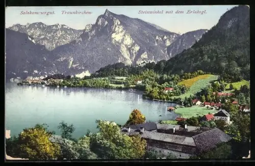 AK Traunkirchen /Salzkammergut, Steinwinkel mit dem Erlakogl