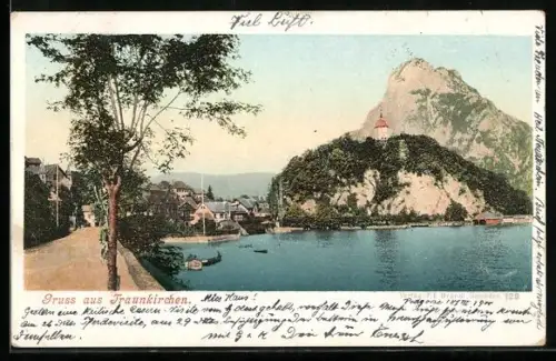 AK Traunkirchen /Salzkammergut, Partie am Seeufer