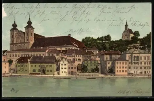 AK Steyr, Flusspartie mit Kirche