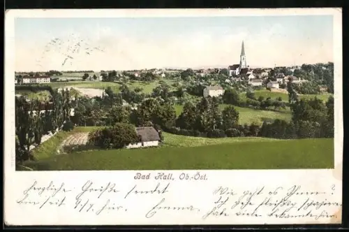 AK Bad Hall /Ob. Öst., Panorama mit Kirche
