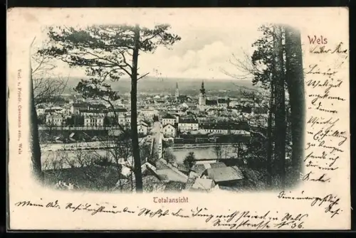 AK Wels, Totalansicht mit Flusspartie