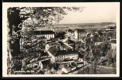 AK Lambach /Ob. Do., Panorama mit Kalt- und Warmbad
