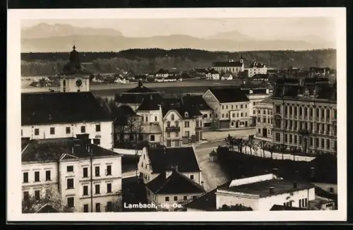 AK Lambach /Ob. Öst., Teilansicht aus der Vogelschau