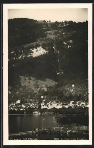 AK Bregenz, Uferpartie mit Pfänder