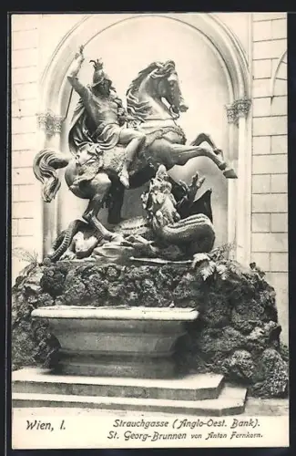 AK Wien, Strauchgasse, St.-Georg-Brunnen von Anton Fernkorn