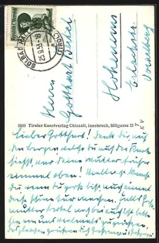 AK Hall in Tirol, Panorama mit Bettelwurf