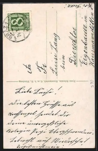 AK Maria Strassengel, Kirche auf Anhöhe, Schwalbe