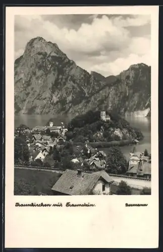 AK Traunkirchen, Ortsansicht mit Traunstein