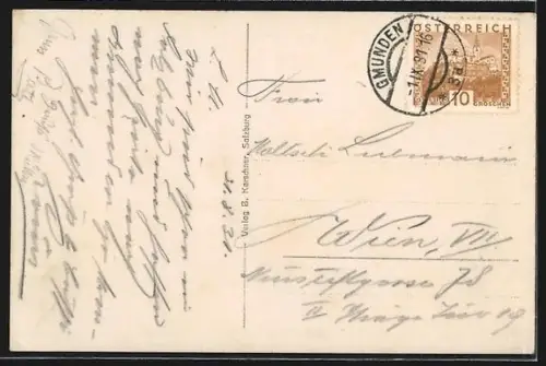 AK Salzburg, Panorama mit Festung Hohensalzburg