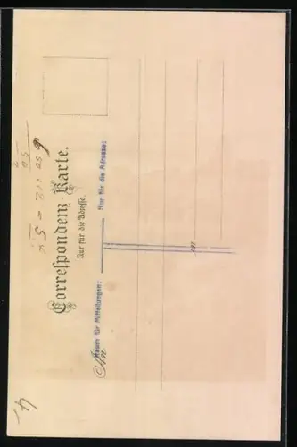 Lithographie Bregenz, Stadtpanorama mit Kirche und Seeufer