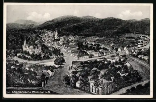 AK Wolfsthal /N.D., Panorama mit Kirchen