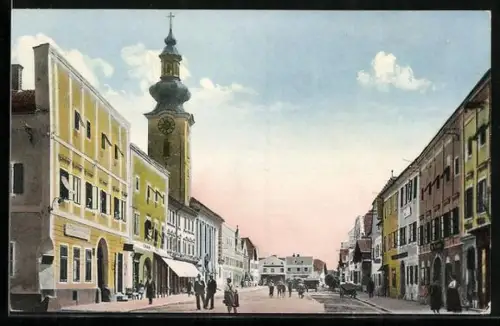 AK Neumarkt /Ob. Öst., Hauptstrasse mit Kirche