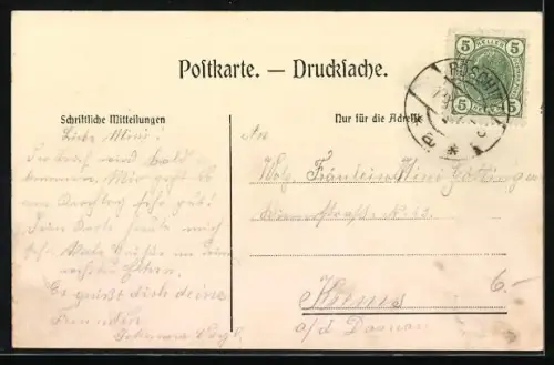 AK Röschitz, Dorfpanorama mit Kirche