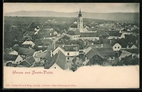 AK Furth bei Göttweig, Paldt, Panorama mit Kirche und Häusern
