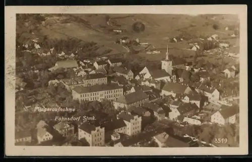 AK Fohnsdorf /Stmk., Fliegeraufnahme mit Ort und Kirche