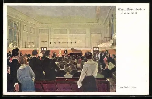 Künstler-AK Wien, Bösendorfer-Konzertsaal, Konzertszene
