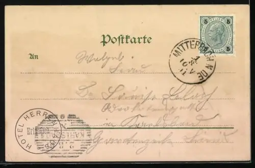 Lithographie Maria-Zell, Partie am Erlafsee