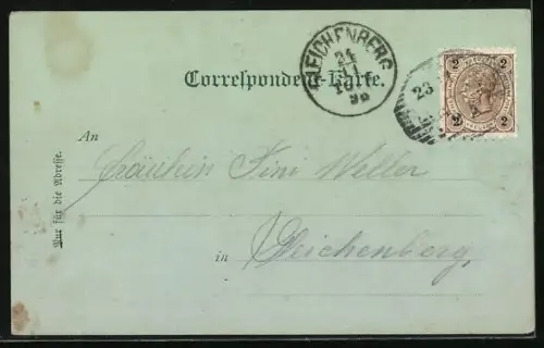 Mondschein-AK Leoben, Wohnhaus mit Garten