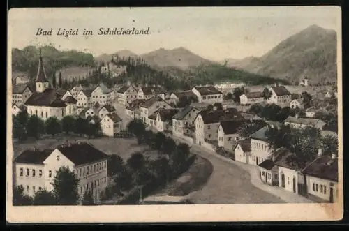 AK Bad Ligist im Schilcherland, Panorama mit Ortsansicht, Kirche und Bergen