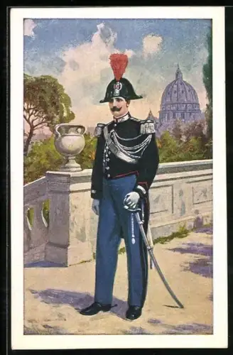 Künstler-AK Vatikan, Gendarme in tenuta di gala