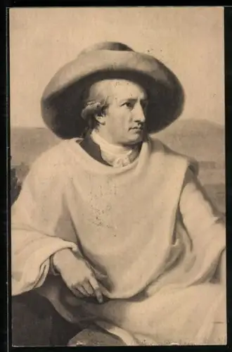 AK Portrait von Johann Wolfgang von Goethe mit Hut