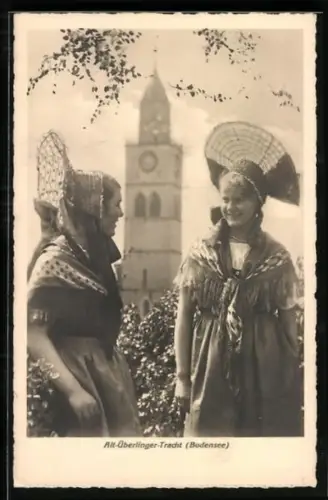 Foto-AK Alt-Überlinger Tracht, Mädchen vom Bodensee