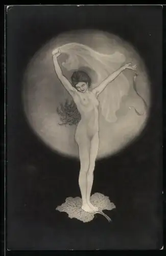 Künstler-AK Fidus: Tempeltanz der Seele I, weiblicher Akt