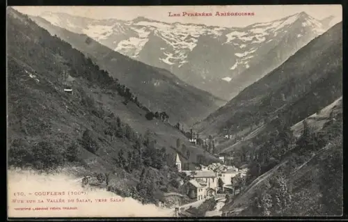 AK Couflens, Les Pyrénées Ariégeoises, Vue sur la Vallée du Salat vers Salau
