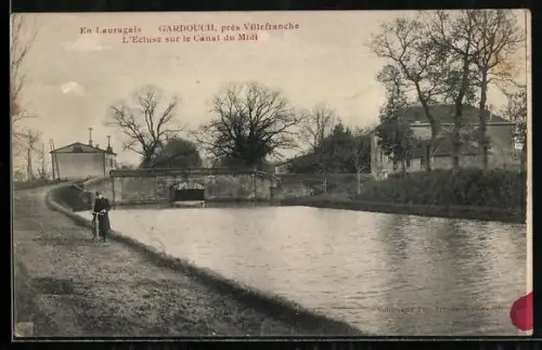 AK Gardouch près Villefranche, En Lauragais, L`Ecluse sur le Canal du Midi