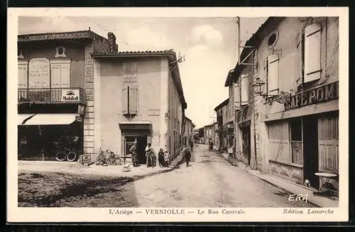 AK Verniolle /Ariège, La Rue Centrale