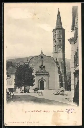 AK Massat /Ariége, Le Clocher