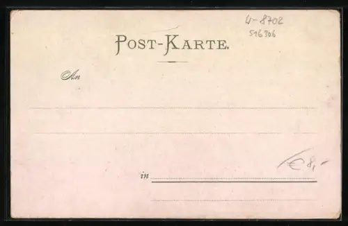 Lithographie Uettingen, Frauen in Tracht mit Wappen