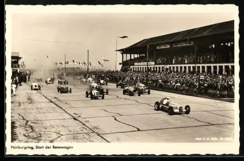 AK Nürburg, Start der Rennwagen zum Autorennen auf dem Nürburgring