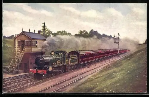 Künstler-AK GWR Birmingham to London, Luncheon Car Express near Gerrard`s Cross