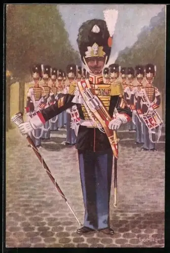 AK Garderegiment Grenadiers, Tamboer-majoor en drumband, niederländische Soldaten