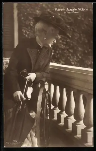 AK Kaiserin Auguste Victoria von Preussen in Haus Doorn, Gedenkkarte