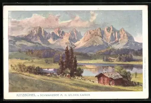 Künstler-AK Edward Harrison Compton: Kitzbühel, Schwarzwee m. d. Wilden Kaiser