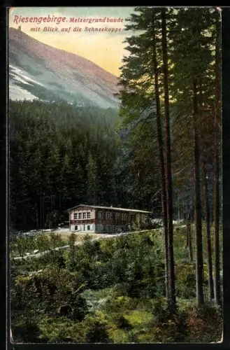 AK Melzergrundbaude, Baude mit Blick auf die Schneekoppe