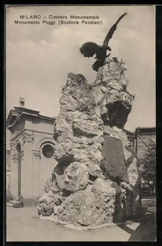 AK Milano, Cimitero Monumentale, Monumento Poggi