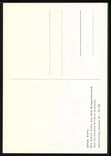 Künstler-AK Die kleine Erika, Mädchen aus dem Bregenzwerwald in Tracht