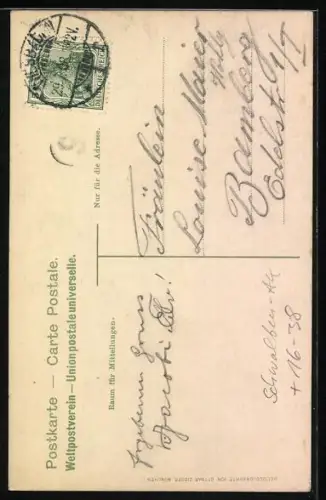 AK Wiesbaden, Kur-Theater, Schwalbe bringt Brief