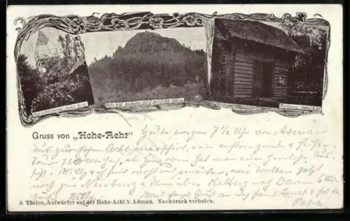 AK Adenau, Aussichtsturm Hohe Acht, Blick zum Berg