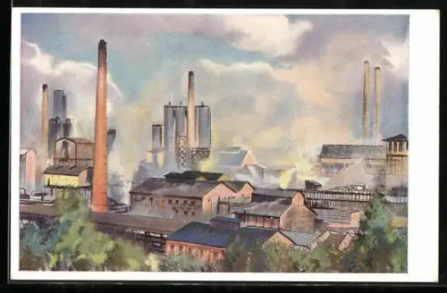 Künstler-AK Kohlscheid-Aachen /Rhld., Eschweiler Bergwerks-Verein, Industrieanlagen