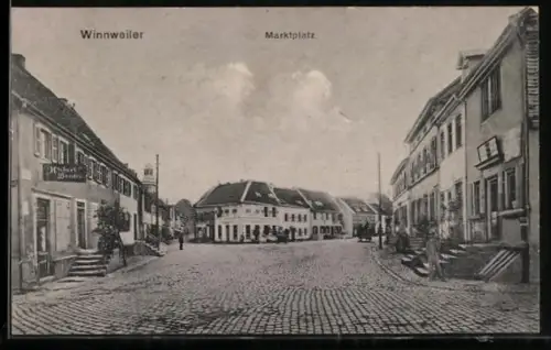 AK Winnweiler, Partie am Marktplatz