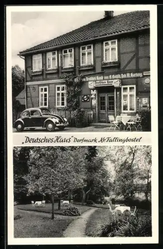 AK Dorfmark /Fallingbostel, Gasthof Deutsches Haus, Gartenansicht