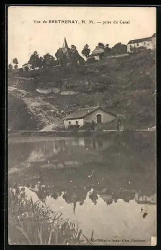 AK Brethenay /H.-M., Vue du canal et des maisons environnantes