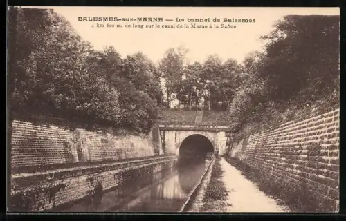 AK Balesmes-sur-Marne, Le tunnel de Balesmes sur le canal de la Marne à la Saône
